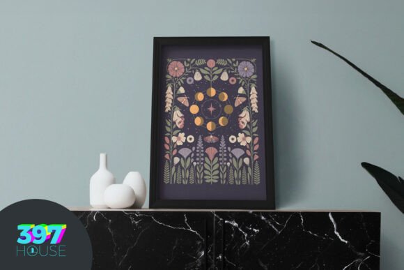 Download Celestial Moon Phases Botanical - Premium Bundle