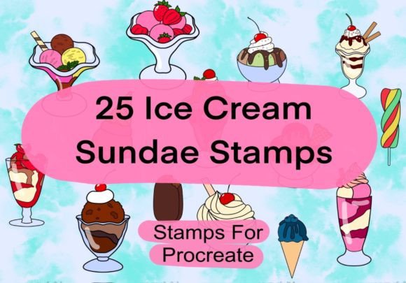 Download Procreate Ice Cream Doodle Stamps - Doodle Collection