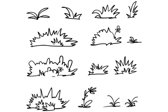 Download Doodle Grass Fresh Spring Plants - Doodle Collection