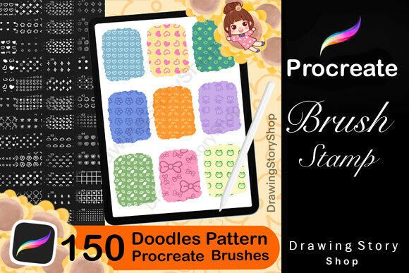 Download 150 Doodles Procreate Stamp Brushes - Doodle Collection