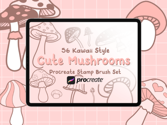 Download Doodle Mushroom Procreate Stamp Brushes - Doodle Collection