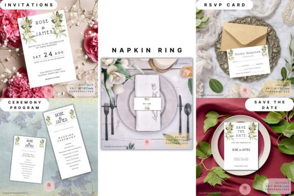 Download Wedding Invitation Set Templates - Wedding invitation Collection