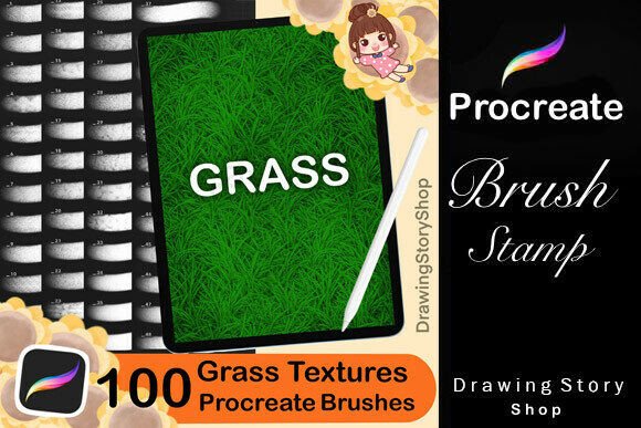 Download 100 Procreate Grass Texture Brushes - Texture brush Collection