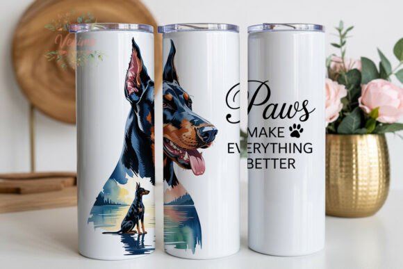 Download Doberman Pinscher Dog 20oz Tumbler Wrap - Doberman Collection