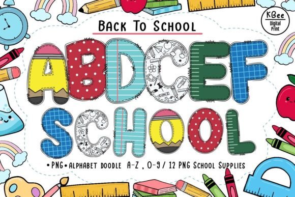Download Back to School Doodle Alphabet Letters - Doodle Collection