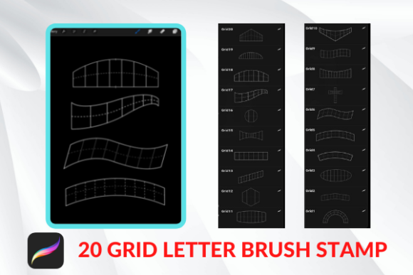 Download Procreate Lettering Grid BRUSH STAMP - Procreate lettering Collection