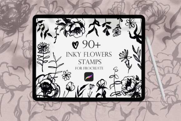 Download Inky Flowers Doodle Stamps Procreate - Doodle Collection