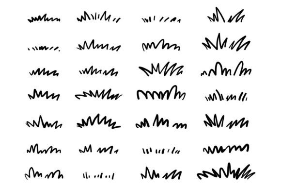 Download Grass Doodle Set Hand Drawn Line Art SVG - Doodle Collection