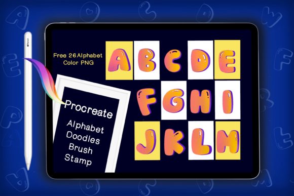 Download Alphabet Doodles Brushes Free PNG Color - Doodle Collection