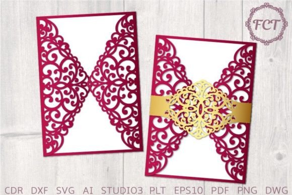 Download Gate Wedding Invitation with Cutout Belt - Wedding invitation Collection